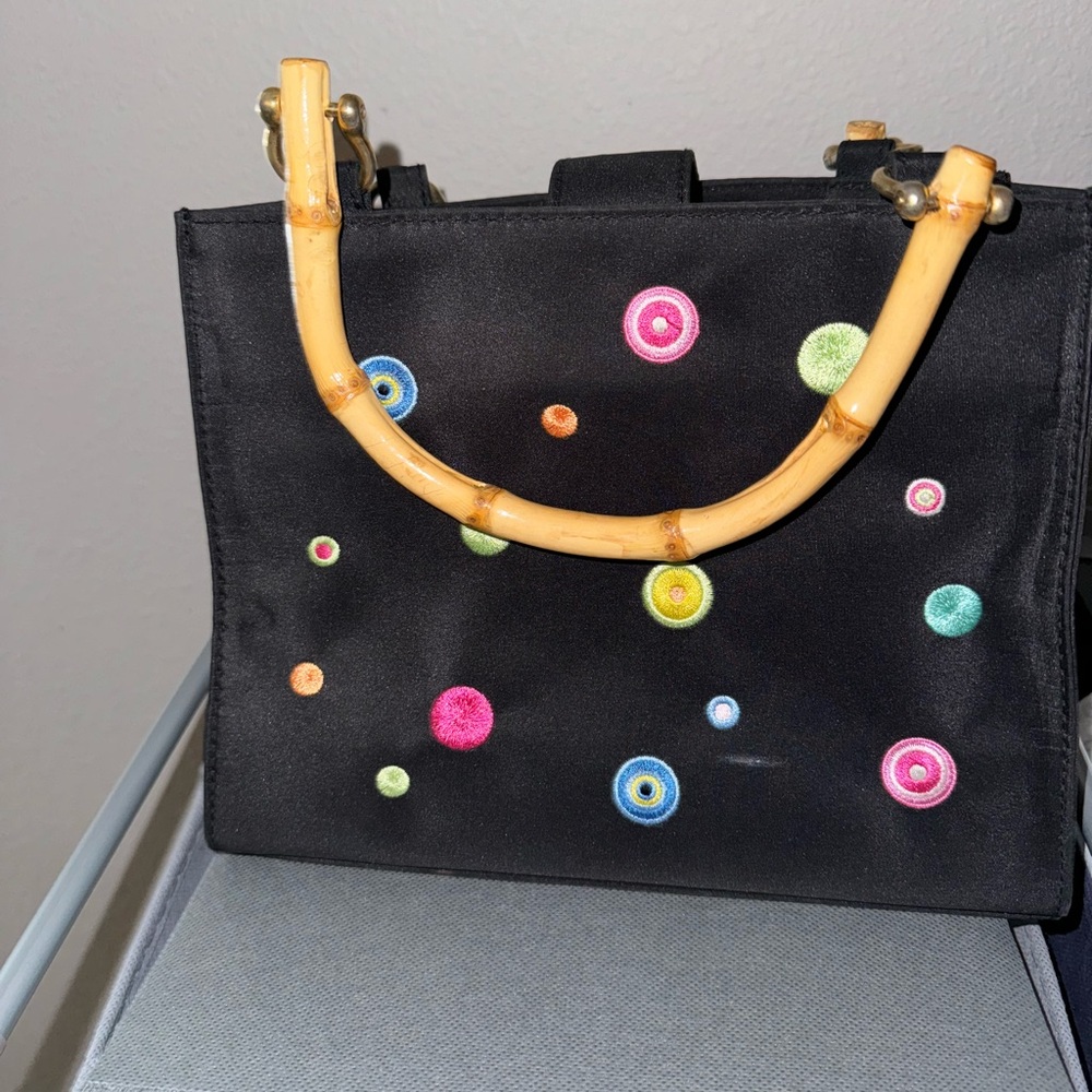 Madison Studio Vintage Evil Eye Handbag with Bamboo Handles